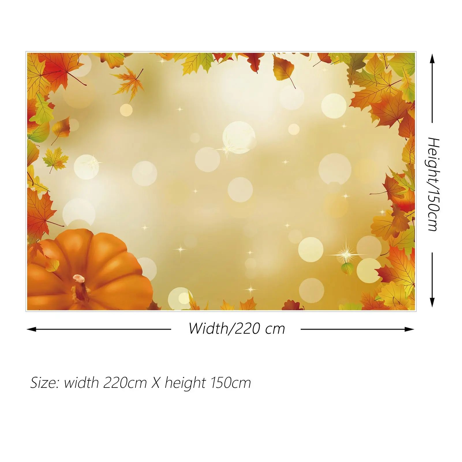 Moon.qg-カスタムメイドのメープルの葉の背景、秋のパーティーフレームの小道具、写真ブースの背景、カボチャのライトスポットの装飾