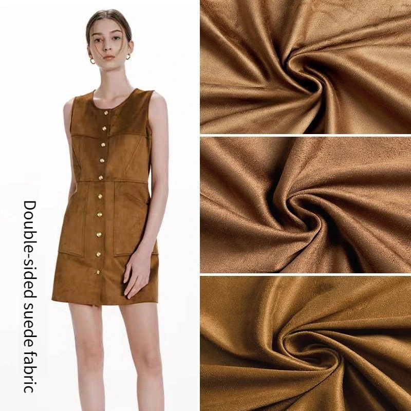 

Двусторонняя замшевая ткань, 4-сторонняя эластичная на метр для ветровки, пальто, платья, дивана, сумки для шитья своими руками, мягкая однотонная текстильная ткань