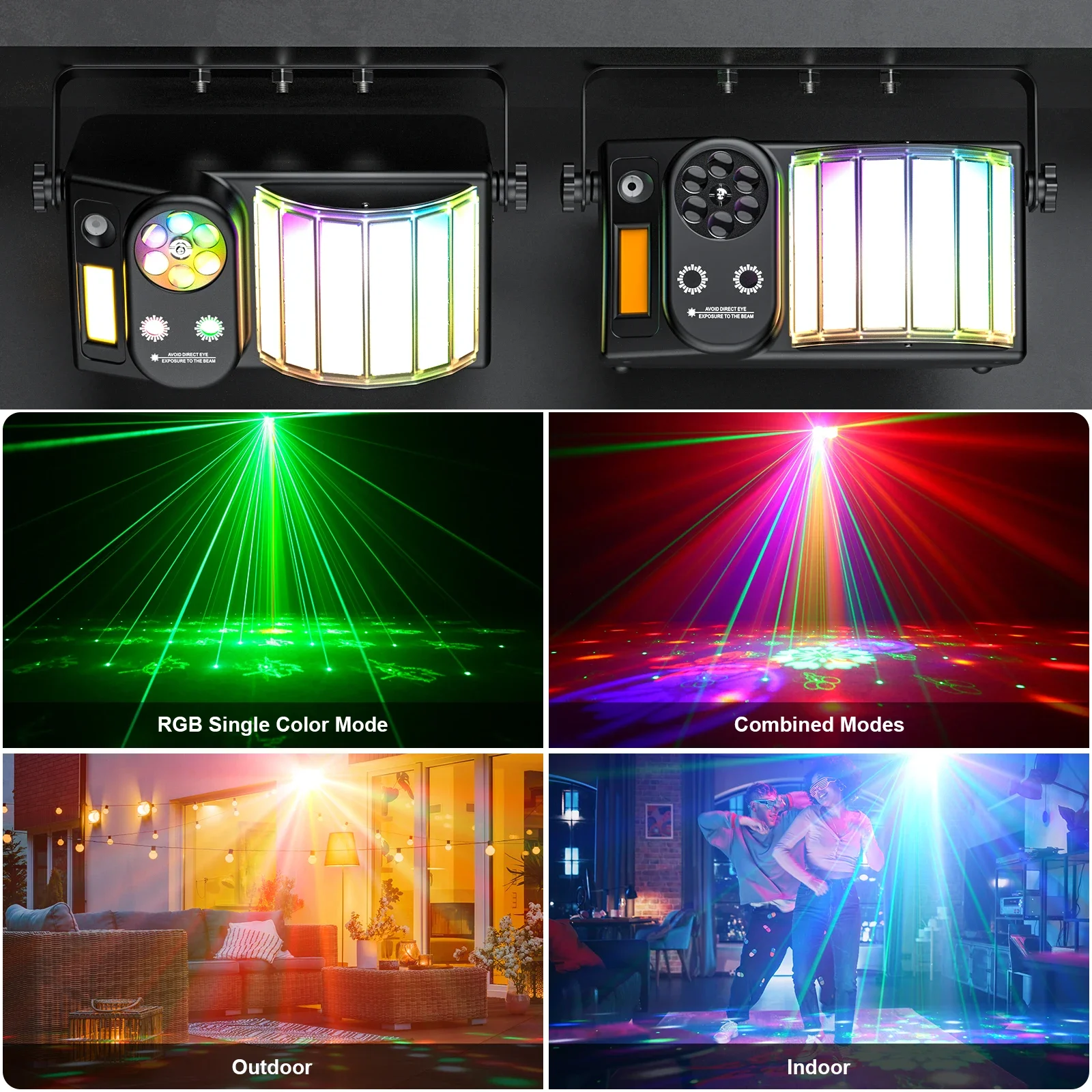 40W Multi-functional Stage Light LED Bee's Eye 5IN1 Effect Light DMX512 RGB Strobe Lamp Stage Light for DJ Disco Party Wedding