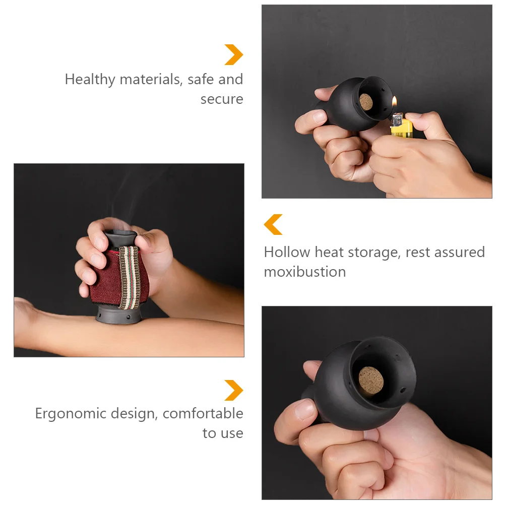 

Прочная каменная игла, горшок для прижигания, легкий массажер для моксы, простое в эксплуатации устройство для прижигания, физиотерапевтический инструмент