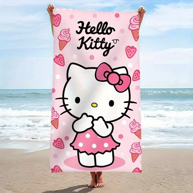 Hello Kitty Beach Towel, Breathable Quick Dry Soft Sandproof Sunscreen for Surfing Swimming Yoga Travel Gift