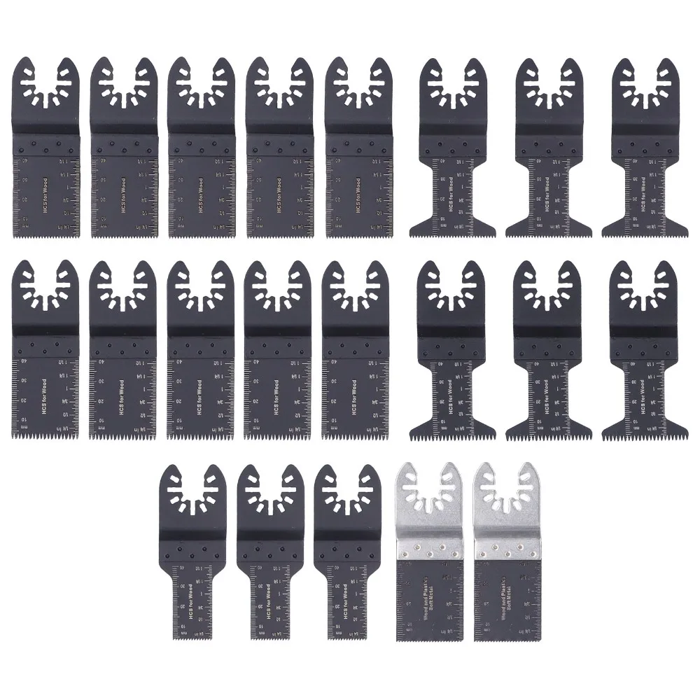 21pcs Steel Material Oscillating Saw Blades Polishing Function Straight Cut Multi Tool Saw Blades Quick Release Design