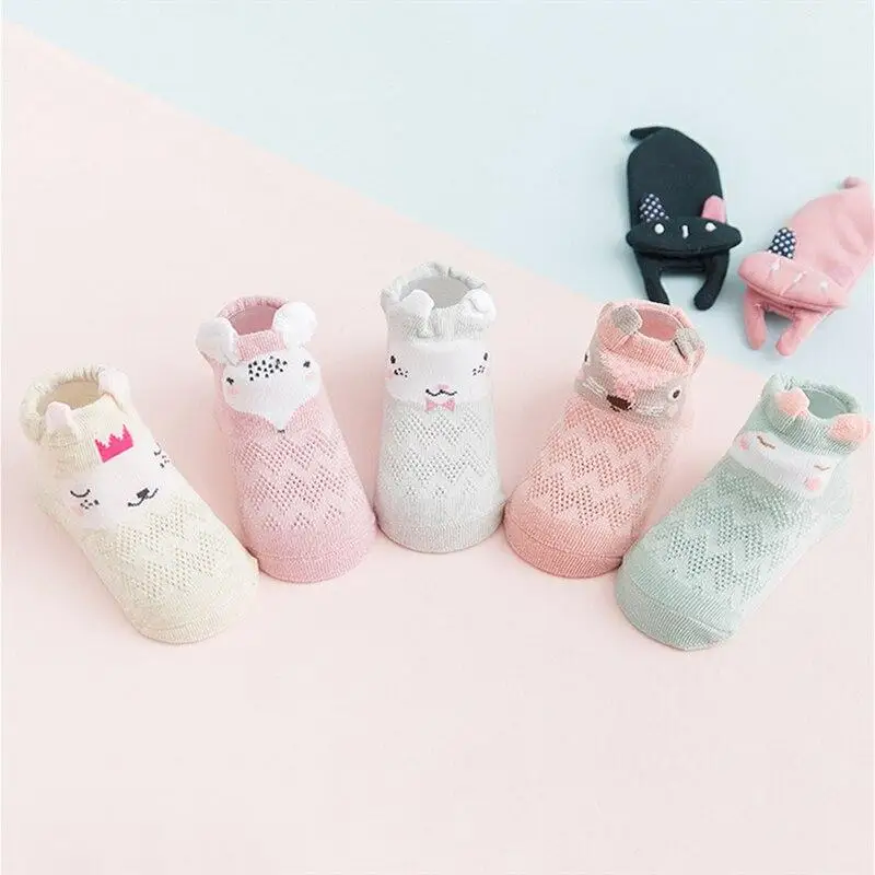 5 Pairs Newborns Baby Soft Cotton Socks In Summer Children Cute Cartoon Socks for Girls Thin Soft Boy Child Socks Infants