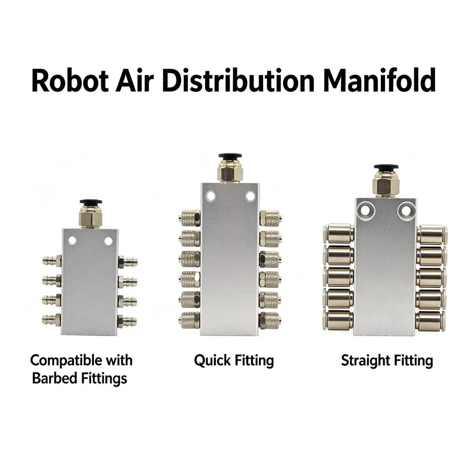 Path Distributor Inlet Outlet 4/6/8/10/12/16 Way Small Aluminum Alloy Exhaust Splitter Multi Tube Vacuum Manifold 1-Way Air