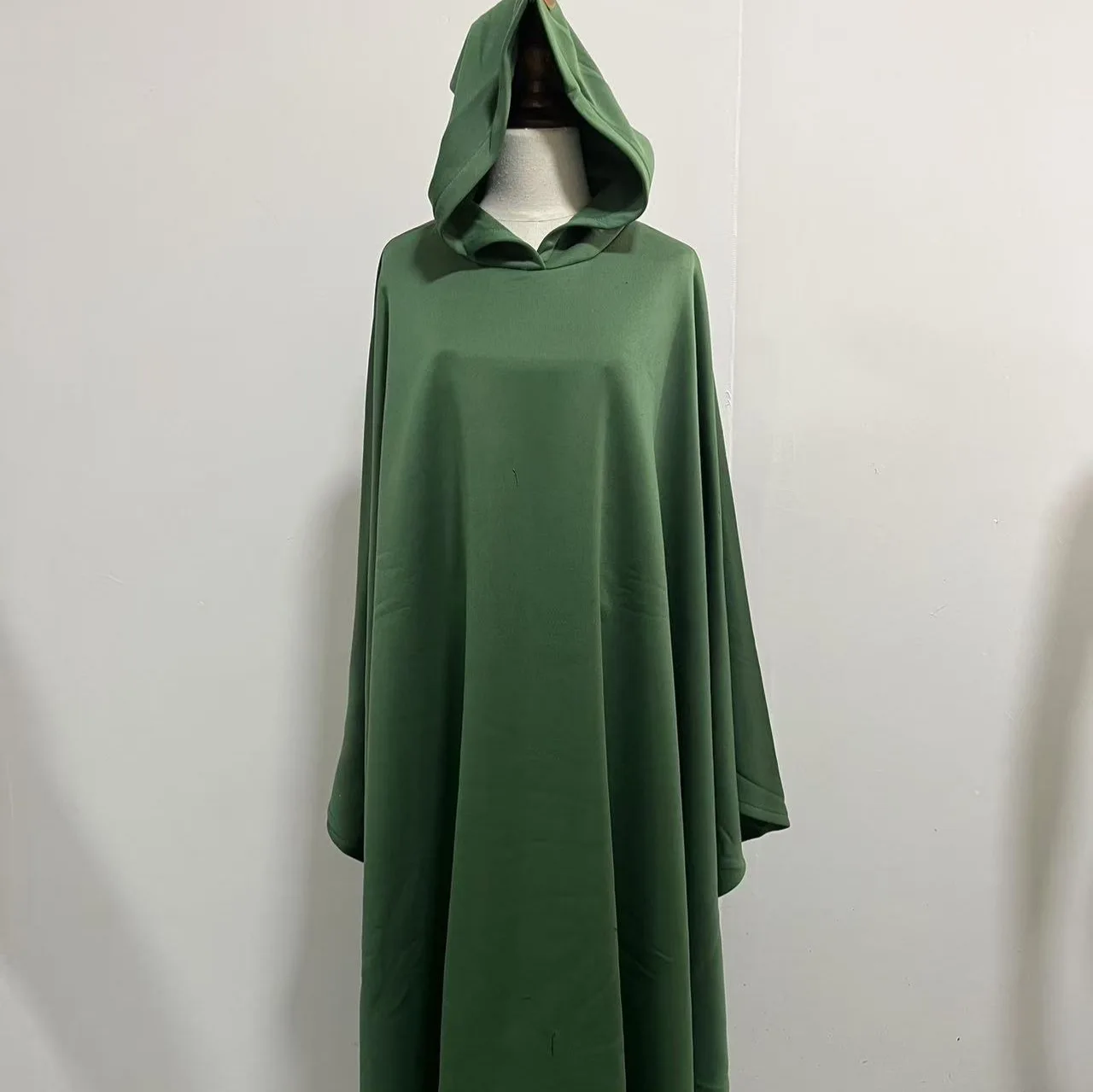 2025 Autumn and Winter Loose Hooded Button Down Woolen Loose Cloak Top for Women