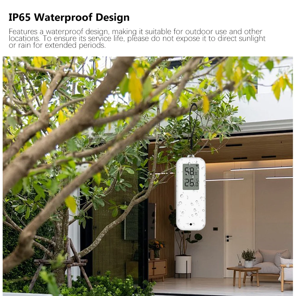 Sensor de Temperatura e Umidade WiFi Tuya, Monitoramento Remoto Smart Life, Termômetro Conectado para Casa Inteligente, Compatível com Alexa e Google Home