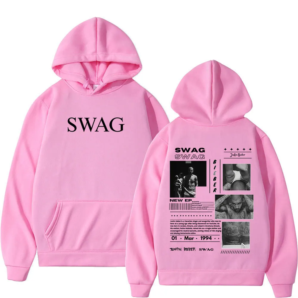 جاستن بيبر SWAG 2025 ألبوم جديد هوديس الرجال النساء الملابس موضة الهيب هوب قمصان سويت شيرت بقلنسوة عادية كم طويل البلوفرات