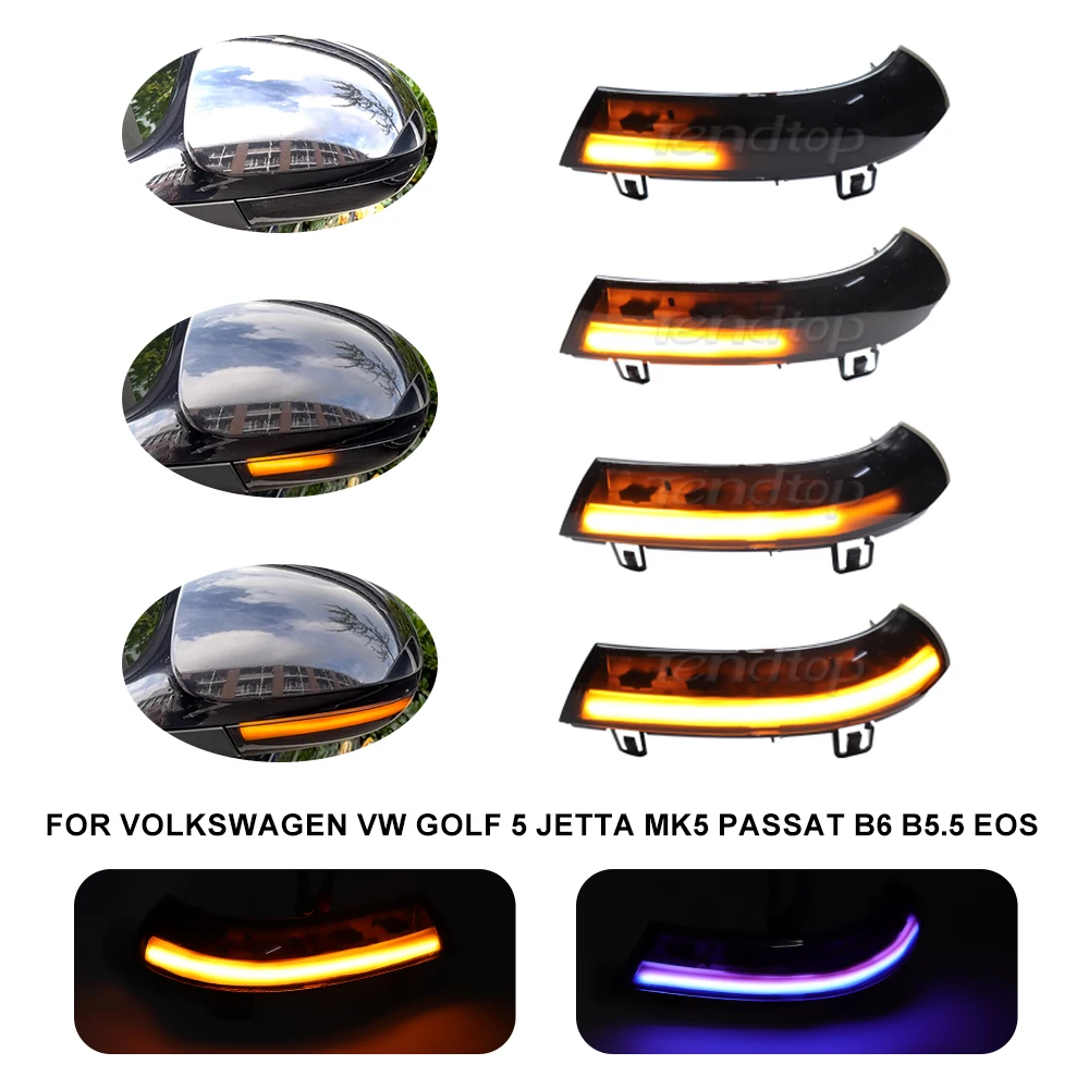 Dynamic Blinker LED Rearview Side Mirror Turn Signal Lights For VW Golf MK5 GT Golf Plus 5 EOS Golf Plus Passat B6 3C