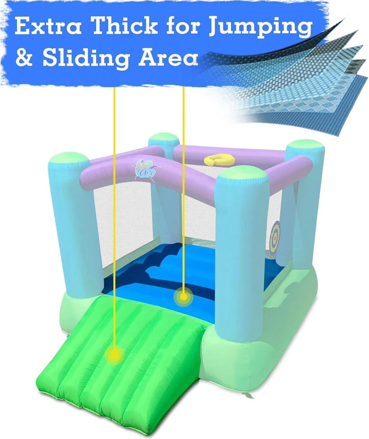 바운스 하우스 - 실내 및 실외용 송풍기가 있는 풍선 바운스 하우스 - 슬라이드가 있는 점핑 바운시 캐슬 - 견고한 바느질 및 확장형