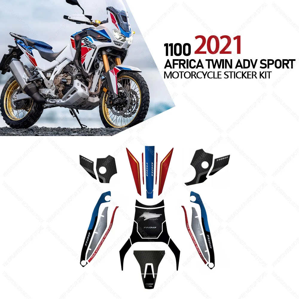 

For 1100 AFRICA TWIN ADV SPORT 2021 Motorcycle Accessories Motorcycle Sticker Kit Protector 3D Epoxy Resin Sticker