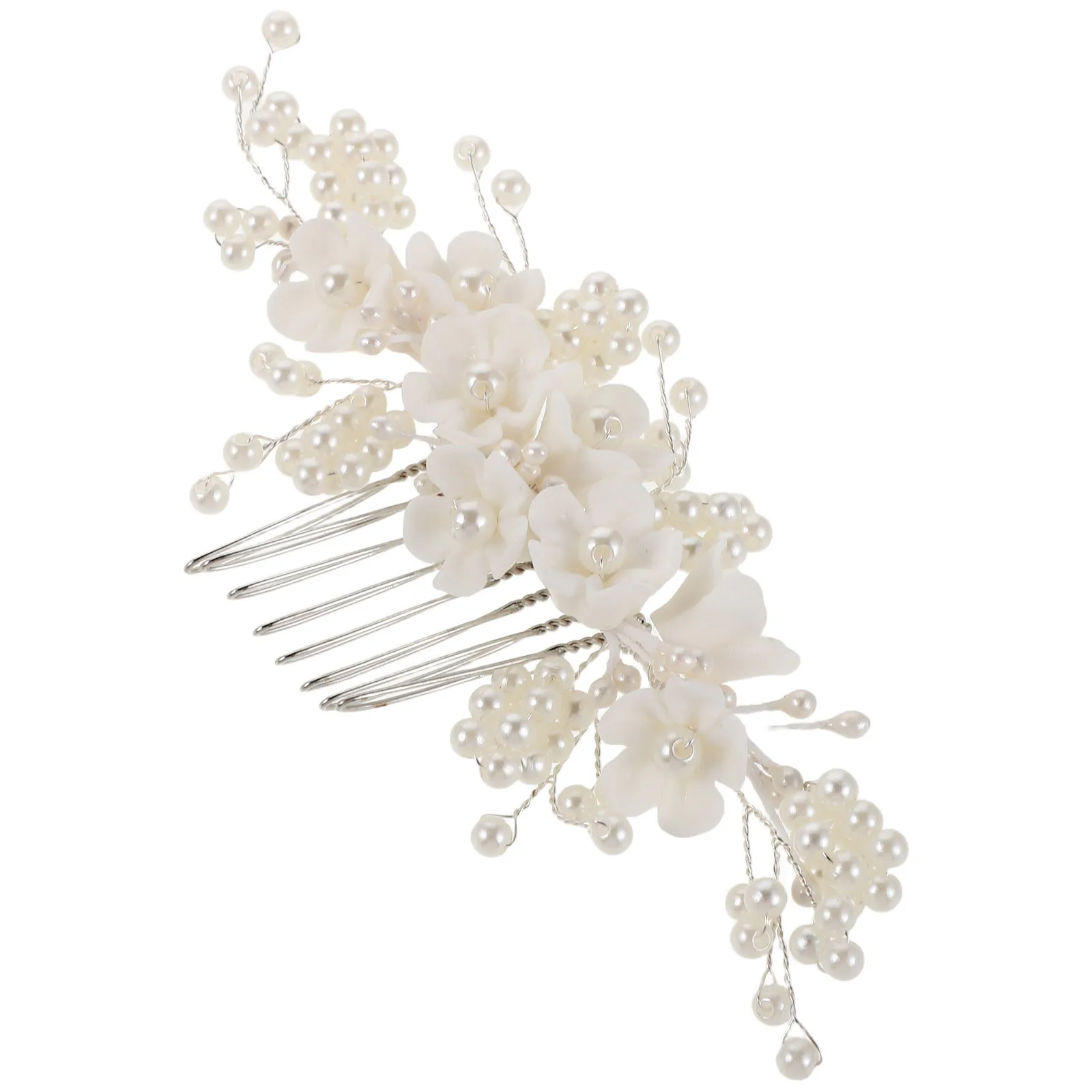 

Floral Side Hair Comb Bridal Wedding Accessories Beige Flower Hair Piece Christmas Parties Prom Dance Wedding Headpiece