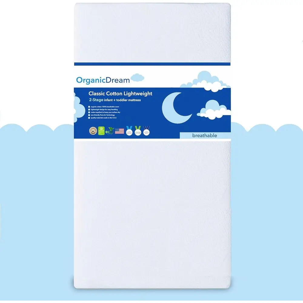 

Матрас для детской кроватки и кровати для малышей - 100% дышащий, доказано, что снижает риск сдавливания, гипоаллергенный, сертифицирован GREENGUARD - легкий, 2-S