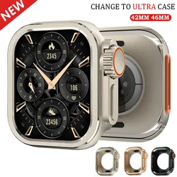 Titanium alloy Case for Apple Watch Series 10 42mm 46mm Protector Frame Cover  for IWatch 10 42MM 46MM Bezel Change To Ultra
