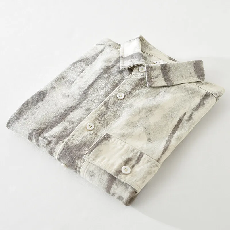 

Мужские повседневные свободные рубашки из 100% хлопка, весна-лето 2026, молодежные поло с длинным рукавом, куртки, верхняя одежда в стиле High Streetwear