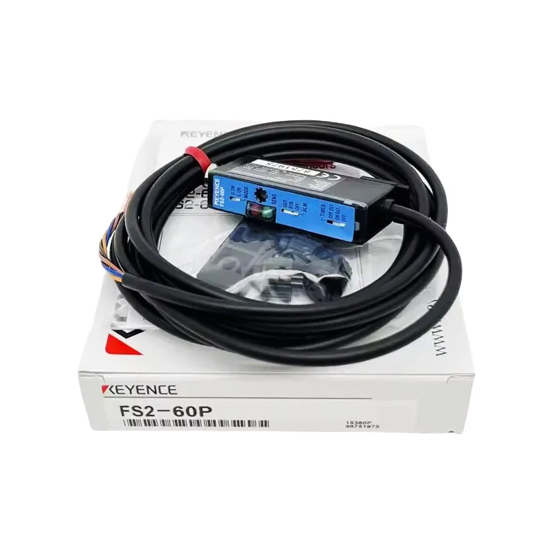 FS2-60P Новый оригинальный оптоволоконный усилитель KEYENCE PNP типа кабеля дальнего обнаружения на складе, добро пожаловать на запрос