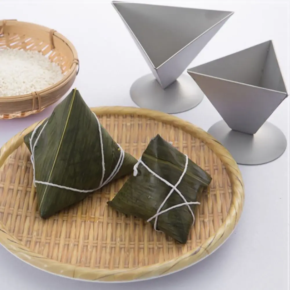 Chinese Food DIY Baking Triangular 304 Stainless Steel Pudding Making Molds Rice Ball Zongzi Mould Sushi Dumpling Mould