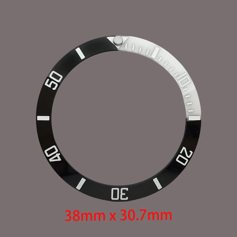 Mod 38mmx30.6mm Curved Ceramics Bezel Insert Ring Fits for SKX007 SKX009 SRPD SUB Seamaster 300 Watch Case Bezel Repair Part