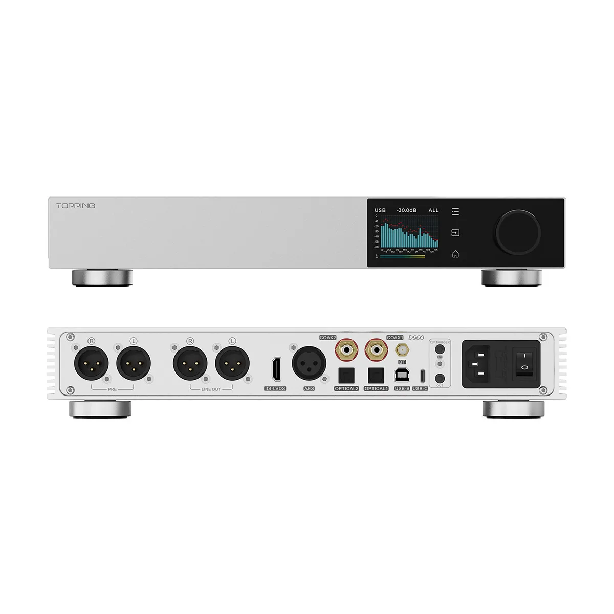 TOPPING D900 Ultra-Flagship DAC Decoder LADC BT5.1 PSRM Independent Preamp Circuit 131dB SNR@1kHz Hi-Res With Remote Control