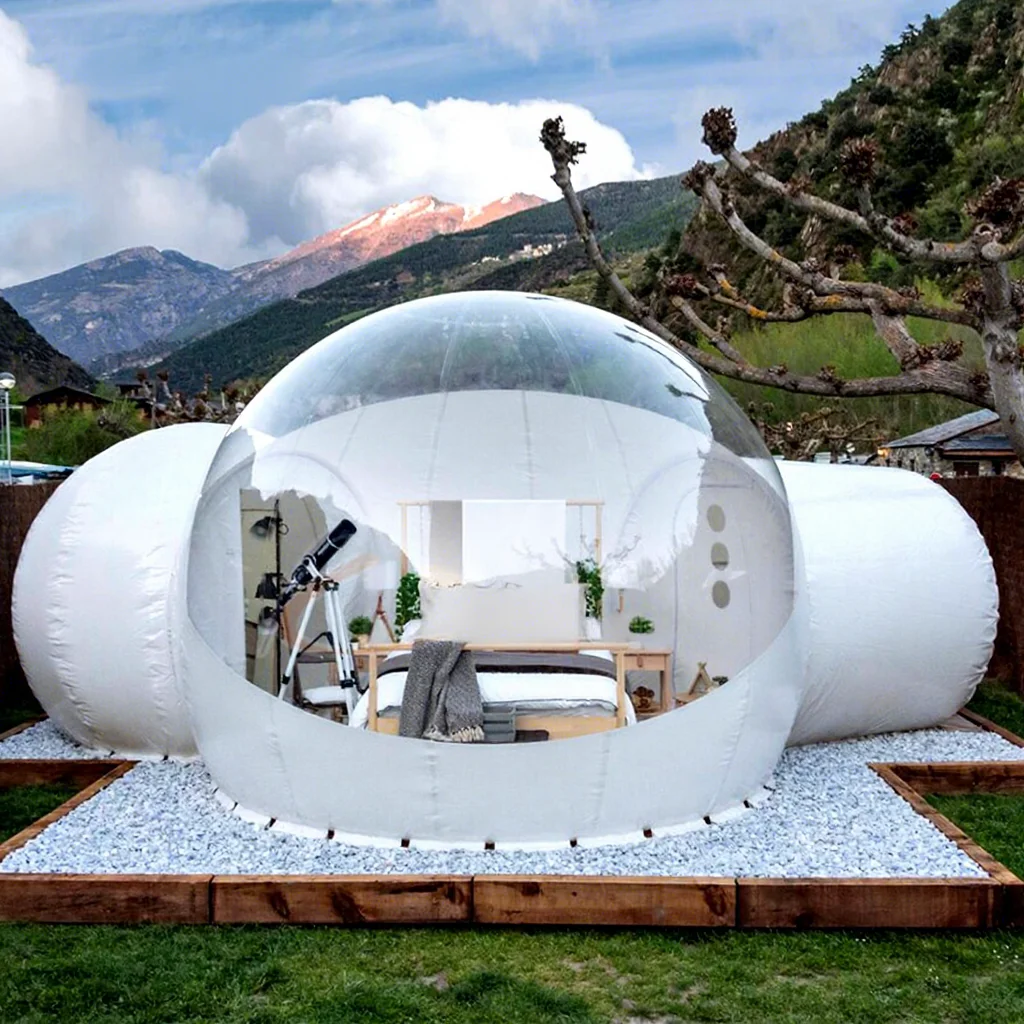 Aoyu PVC Three Bubble Tent Customized Large Luxury Family Camping Tent House For Outdoor Tent