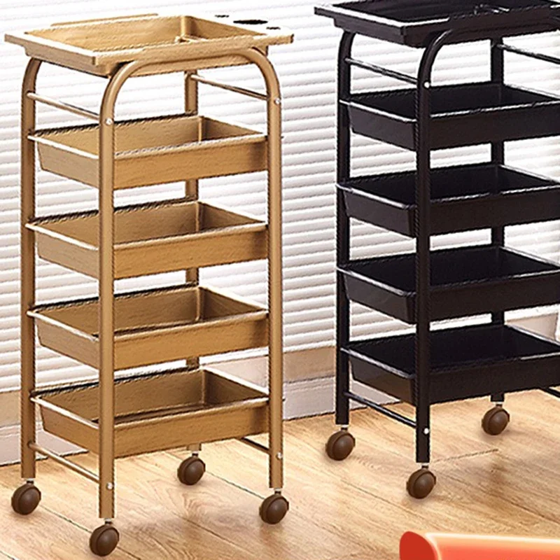 

Black Salon Trolley Golden Multi-color Minimalism Cosmetic Cart Beauty Salon Furniture Carro Plegable Hairdresser Cart