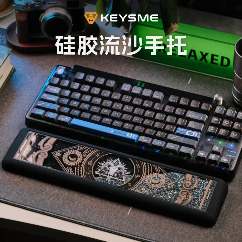 Imagem -02 - Keysme-mars 03 Descanso de Pulso Mouse Pad Liga de Silicone Areia Fluindo Teclado Gamer Mecânica Mão Resto Acessório Presente