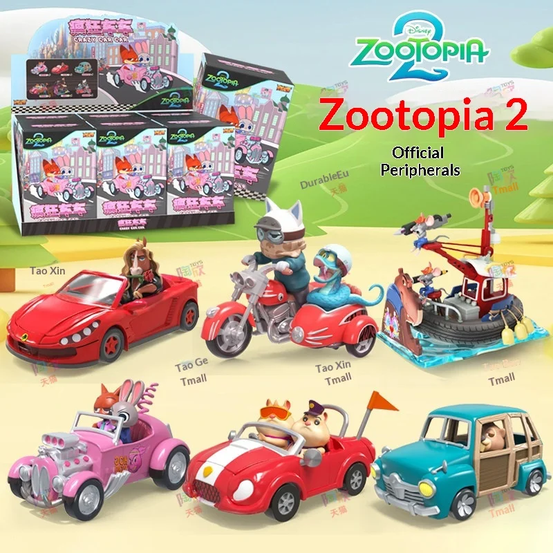 

Disney Zootopia 2 Blind Box Racing Cars Figures Nick Judy Cartoon Characters Toys Official Disney Merchandise Collectible Decor