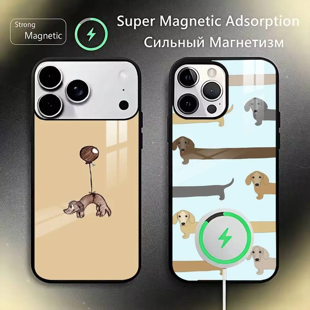 

Cute Dachshund Phone Case For iPhone17,16,15,14,13,12,11 Plus,Pro Supports Magnetic Wireless Charging