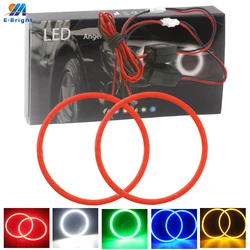 2PCS COB Angel Eyes Halo Rings Cars Day Width Turn Signal Driving Light 12V 24V 60-70-80-90-95-100-110-120mm LED White Red Amber