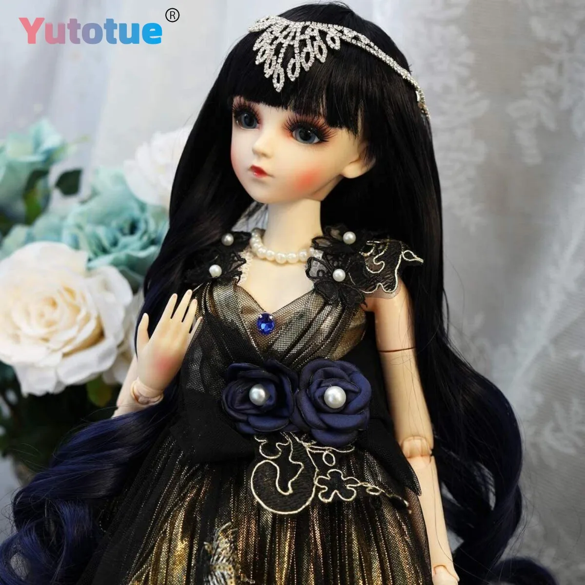 ตุ๊กตา YUTOTUE ของขวัญสำหรับเด็กผู้หญิง ตุ๊กตา BJD ขนาด 1/3 สูง 60 ซม. ตุ๊กตาผู้หญิงพร้อมชุดแต่งหน้า ดวงตา และเสื้อผ้าครบชุด