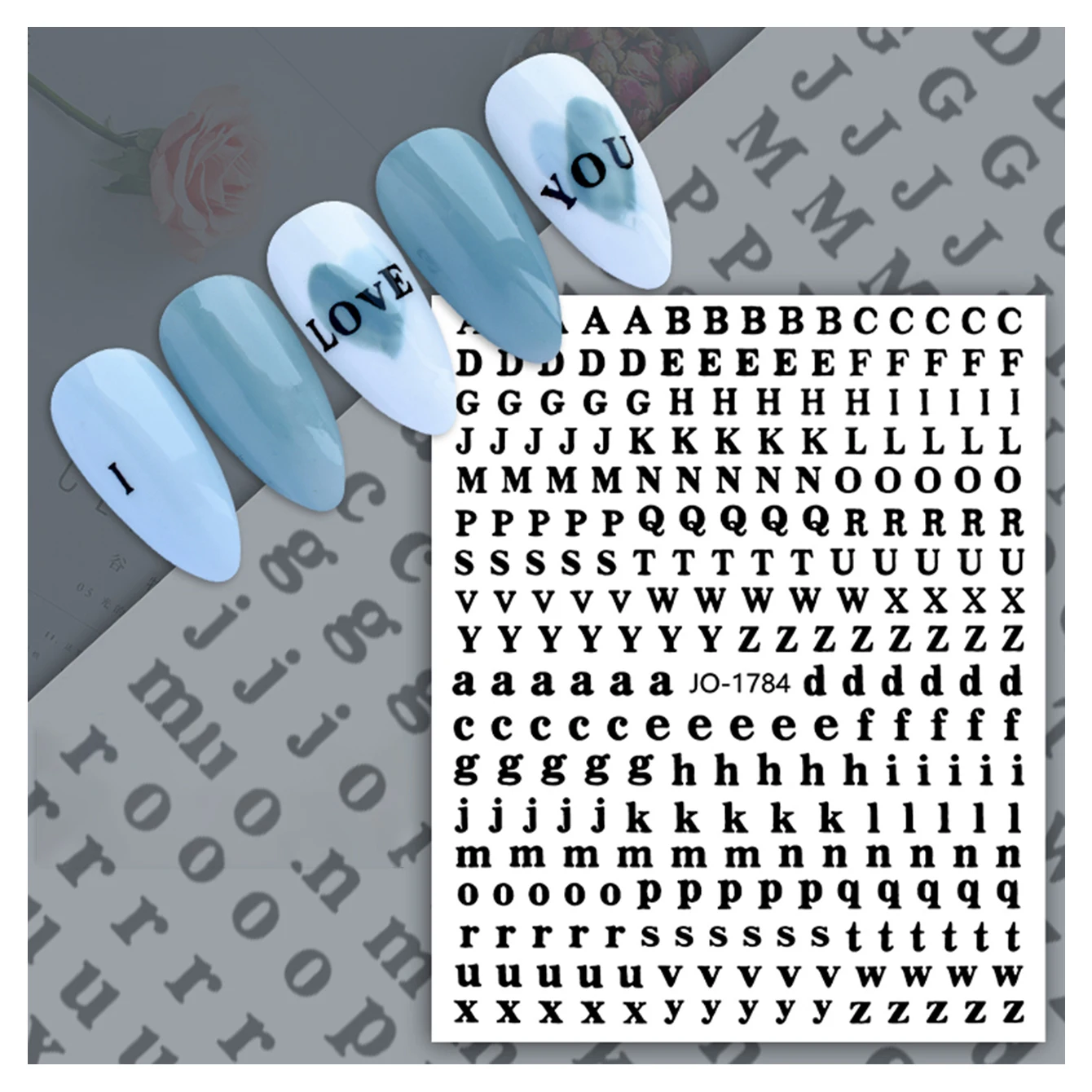 1pc 26 English Alphabet Letter Nail Stickers Colorful Alphabets Nail Stickers Uppercase Golden Silver Black DIY Letter Stickers