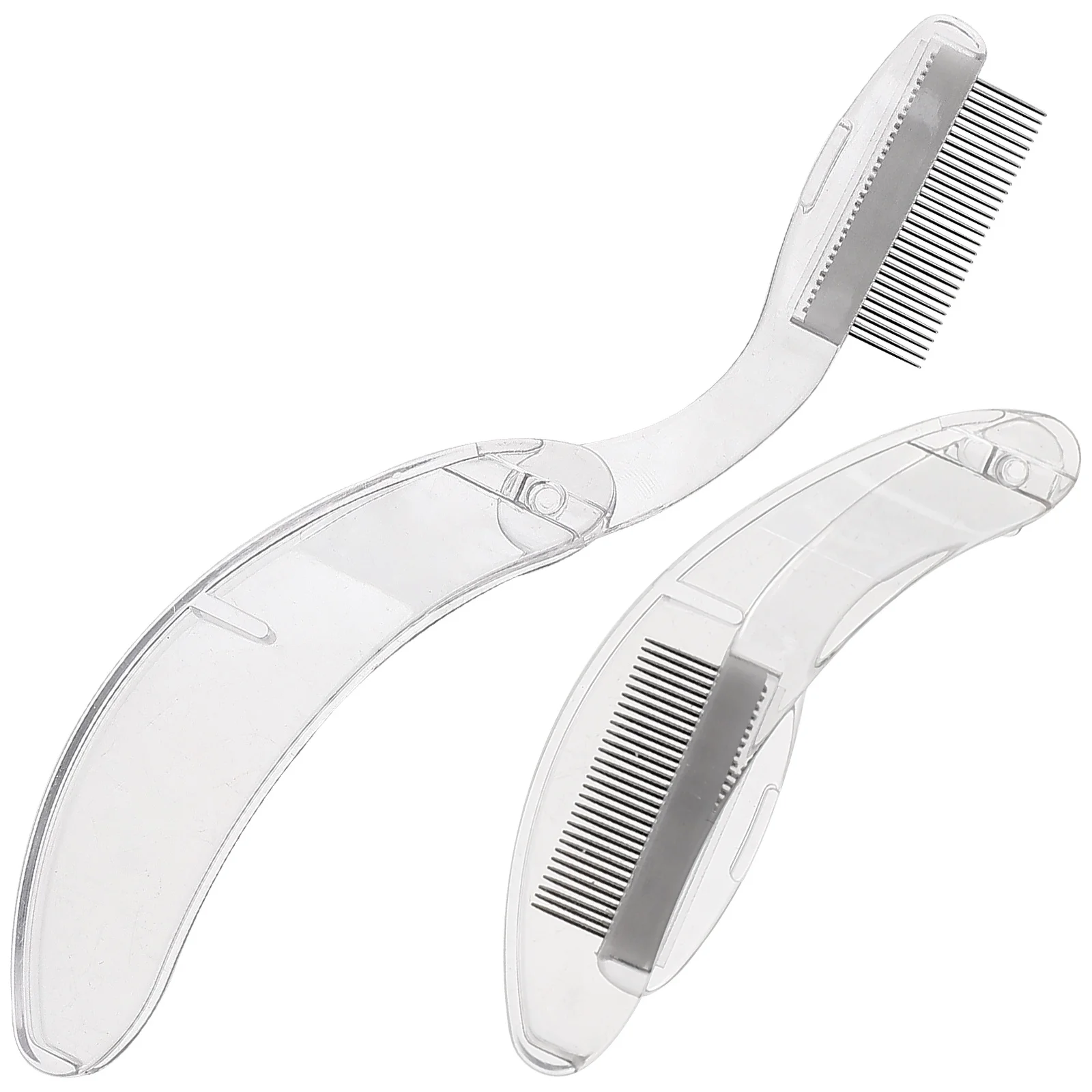 2 pezzi pettine per ciglia e sopracciglia set denti in acciaio inossidabile strumento di trucco portatile per la separazione delle ciglia modellatura delle sopracciglia adatto ai viaggi