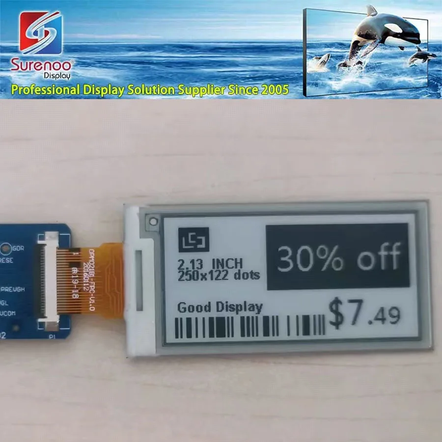 OPM021B1 2.13" e-Ink Display Screen for Netatmo Pro Smart Thermostat (NTH-PRO) V2 NTH01 for Netatmo N3A-THM02 Replacement Repair