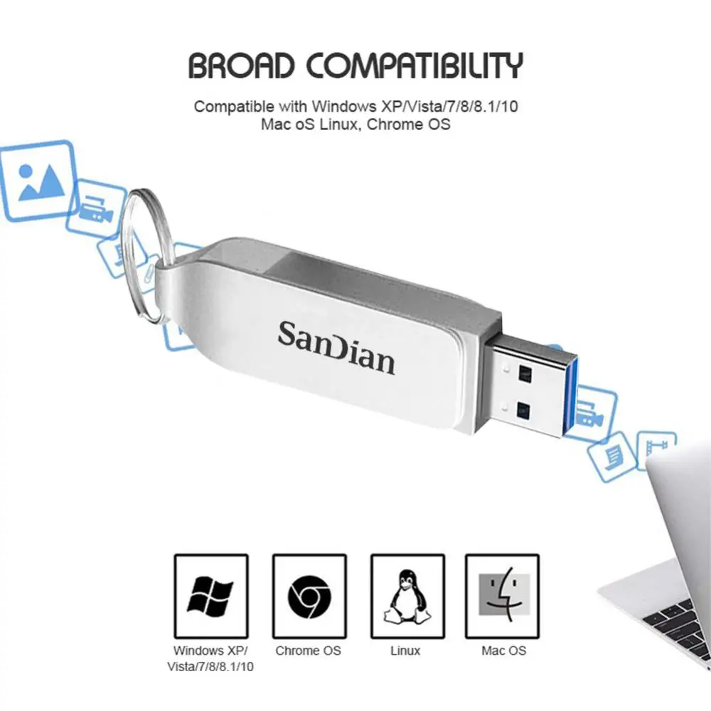 Original USB Flash Drive 2TB USB 3.0 Interface Real Capacity 16TB 64TB Pen Drive High Speed Flash Disk 520mb/s For Laptop