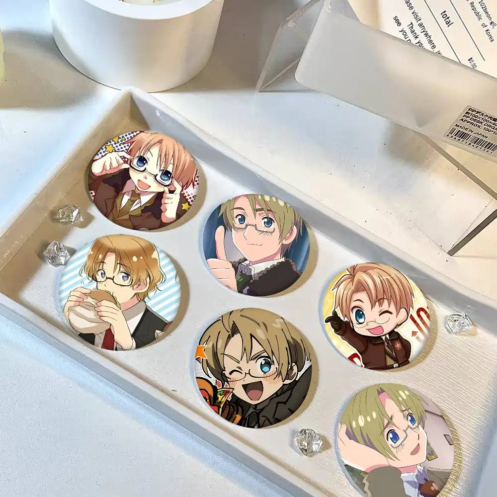 1pc Canada Hetalia Cartoon Style Badge Brooches On Backpack Decoration Round Enamel Pins For Accessorys