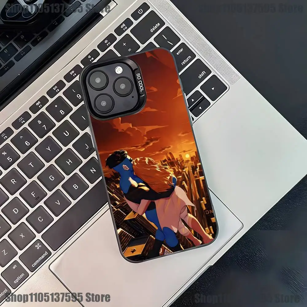 Invincible Mark Atom Eve Phone Case For iPhone 17,16,15,14,13,12,11,Pro,XS,Max,Plus,Mini,SE4,E Black Matte Shockproof Cover