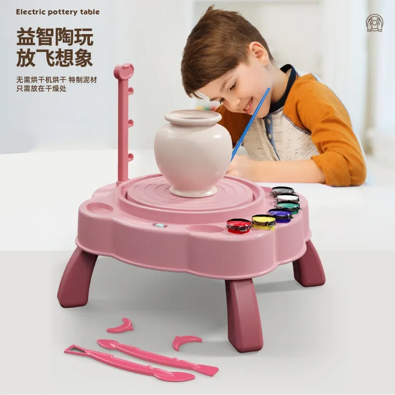 DIY Soft Pottery Clay No-burning No-bake Clay Pottery Clay Machine Electric Turntable Hand-painted Embryonic Pottery Machine