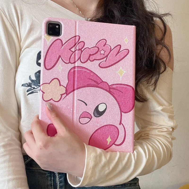 حافظة كاواي كيربي على شكل كتاب لجهاز آي باد اللوحي حافظة آيباد 11th A16 11in Pro 12.9in غطاء مقاوم للصدمات 10th 9th 10.2in Mini4 5