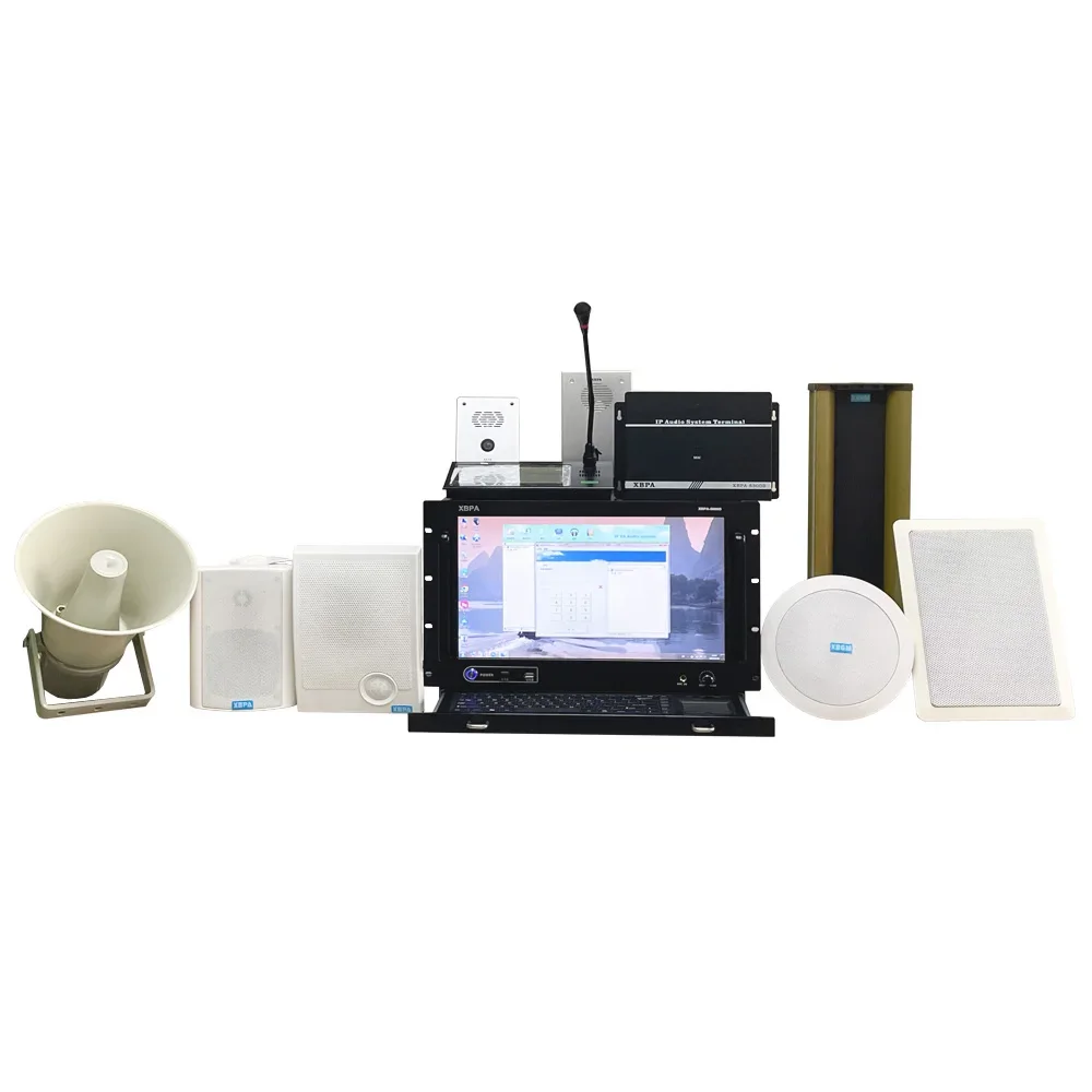 Full Set IP PA System Power Amplifier/Speaker/Microphone/Mixer For Mosque School Conference Room Sports Stadium Sound Equipment