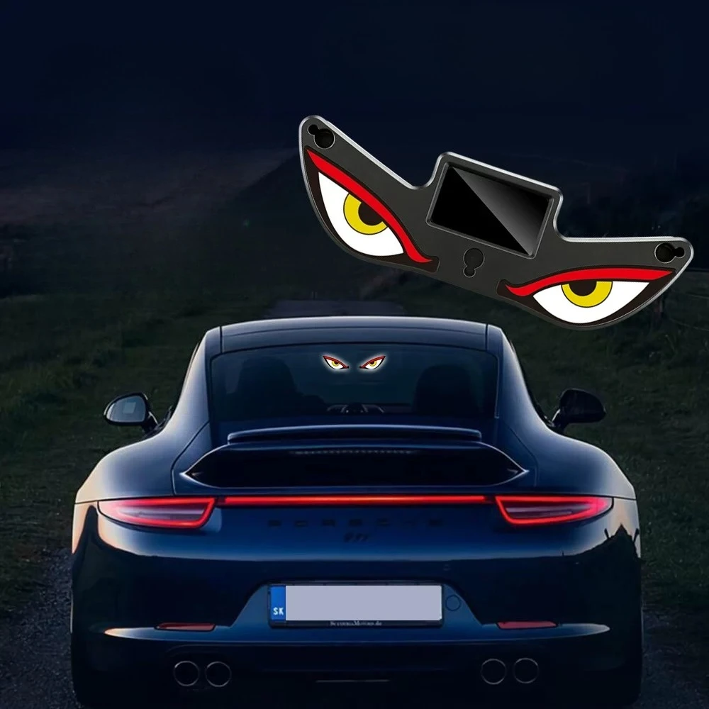 Devil's eye LED warning light Car solar multi-mode anti-rear-end novelty creative fun car decoration ambient light