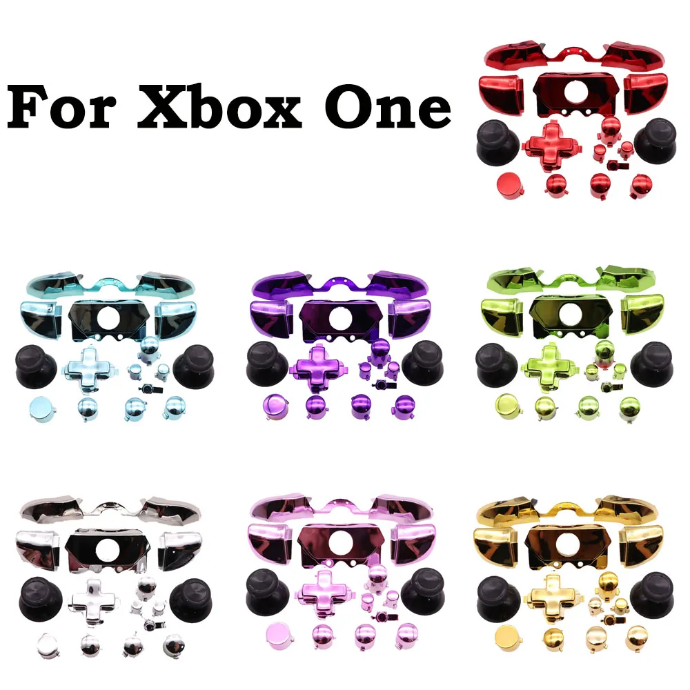 1set Full Chrome Button Replacement For Xbox One  Handle Dpad ABXY Trigger Grips stick Parts for Xbox One Controller