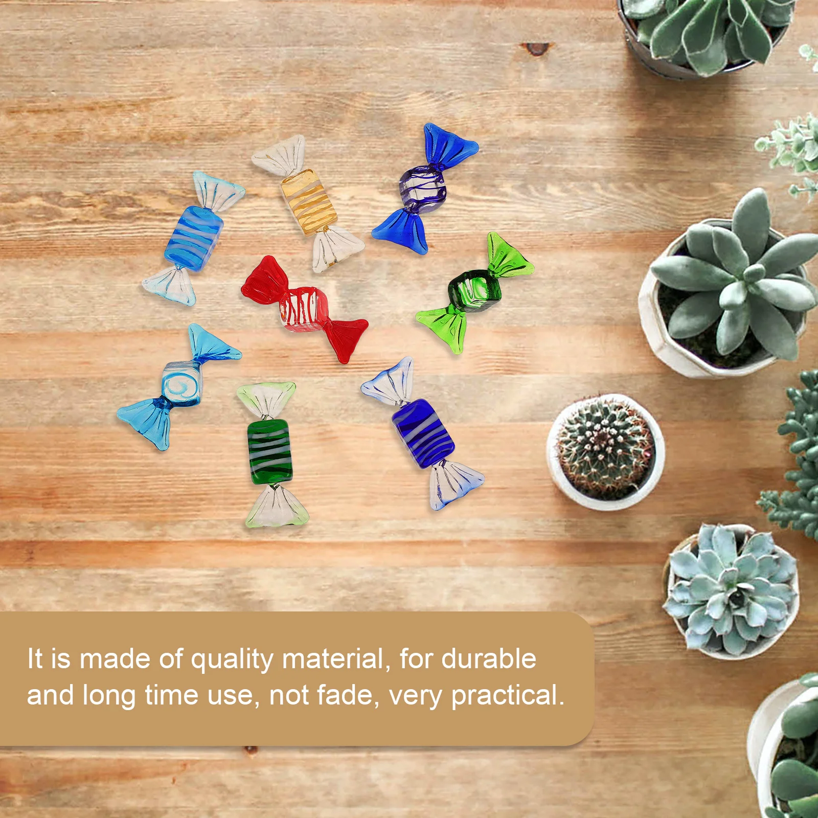 

8Pcs Bright Glass Candy Crafts Decoration Premium Quality Desktop Ornament for Home Office Space Vibrant Lasting Aesthetic