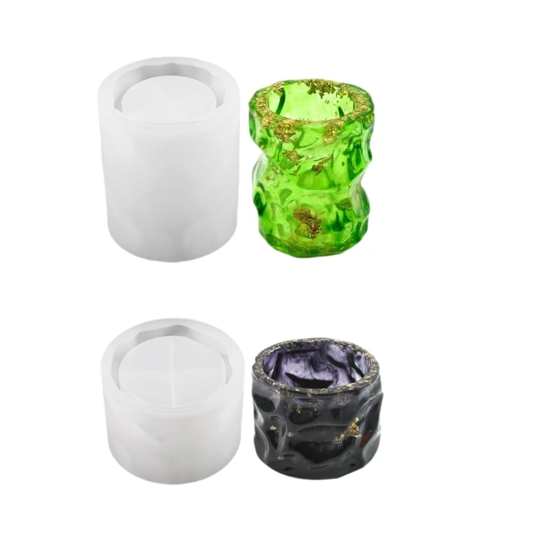 

DIY Irregular Cylinder Candle Cup Silicone Mold Desktop Ornament Candlestick Pen Holder Storage Box Epoxy Resin Casting Mould