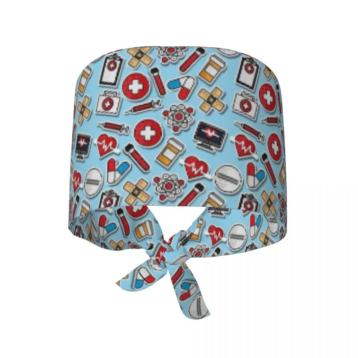 

Nurse Medical Tool Pattern Scrub Hat Vintage Tooth Check Surgical Cap Men Women Nurse Dentist Spa Work Caps Hat