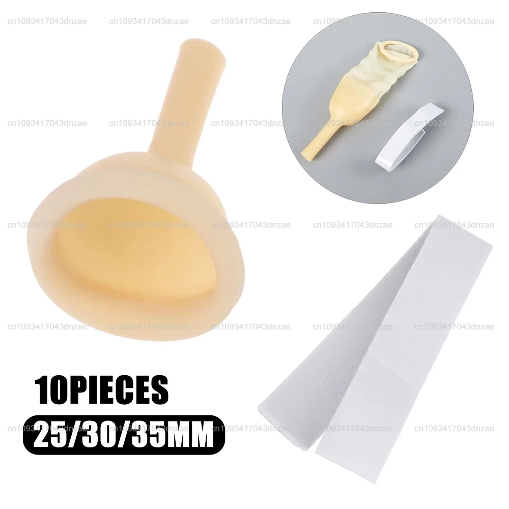 10pcs 25/30/35MM Male External Catheter Medical Sterile Latex Catheter Urine Collector Elderly Incontinence Urinary Latex Sleeve