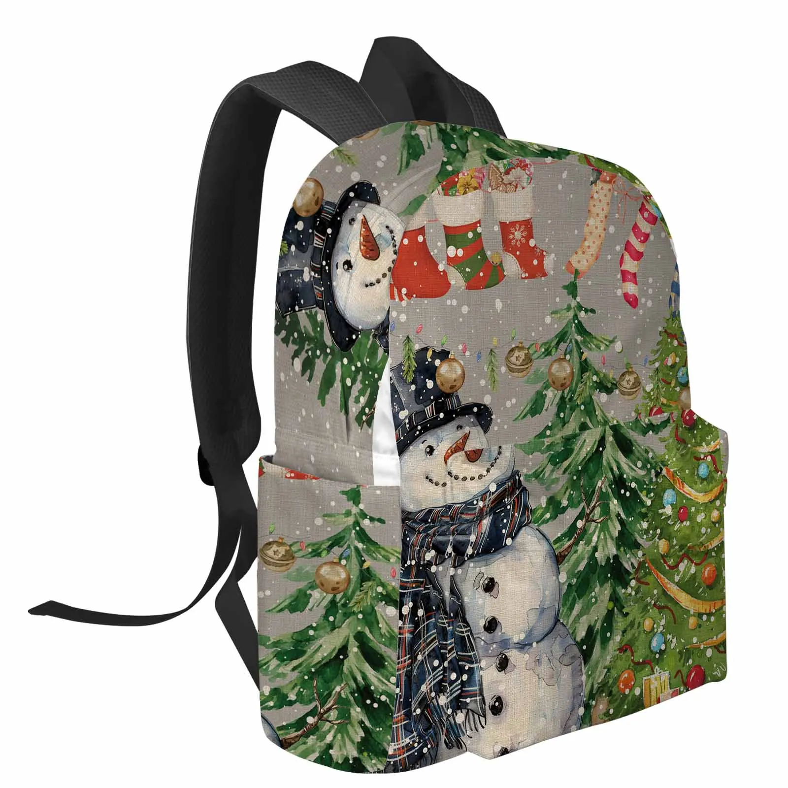 Mochila de gran capacidad con diseño de árbol de Navidad Vintage dibujado a mano, bolsas para ordenador portátil para hombres, Mochila para estudiantes universitarios y adolescentes de secundaria