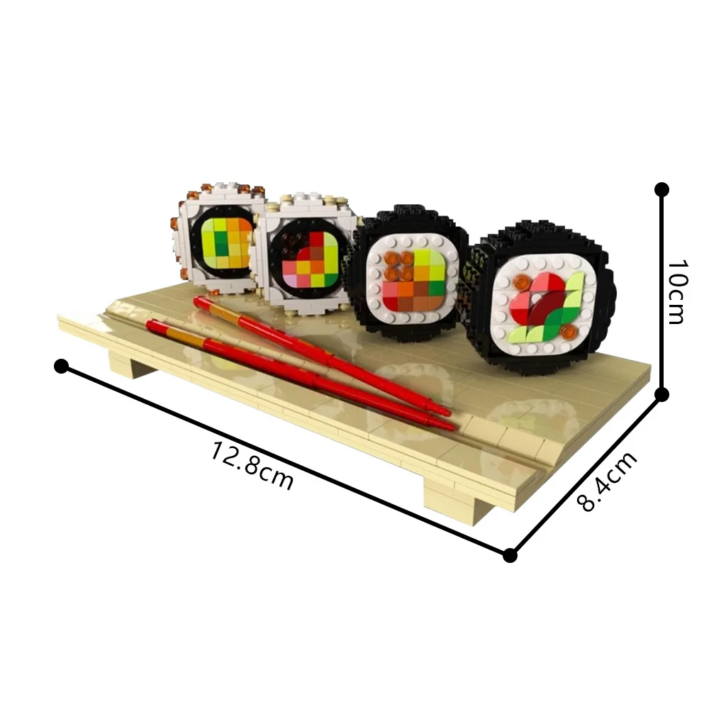 Gobricks MOC-230380 Sushi Board Bouwstenen Heerlijk Voedsel Model Bricks diy Gemonteerd Speelgoed voor Kinderen Gift