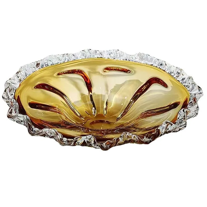 

PYH Modern Home Furnishing High-end Light Creative Glazed Modern Crystal Glass High-end High-end Fruit Plate