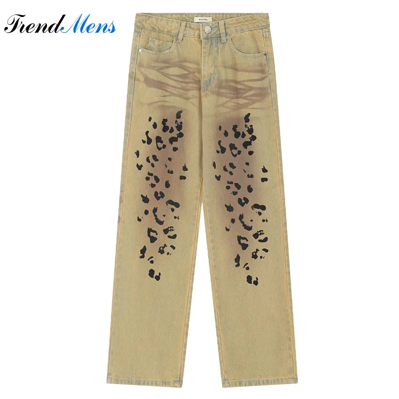 

Men Jeans Casual Baggy Cargo Pants Straight-leg Print Trousers Pantalon Homme Men's Clothing Y2k Streetwear Youthful Vitality