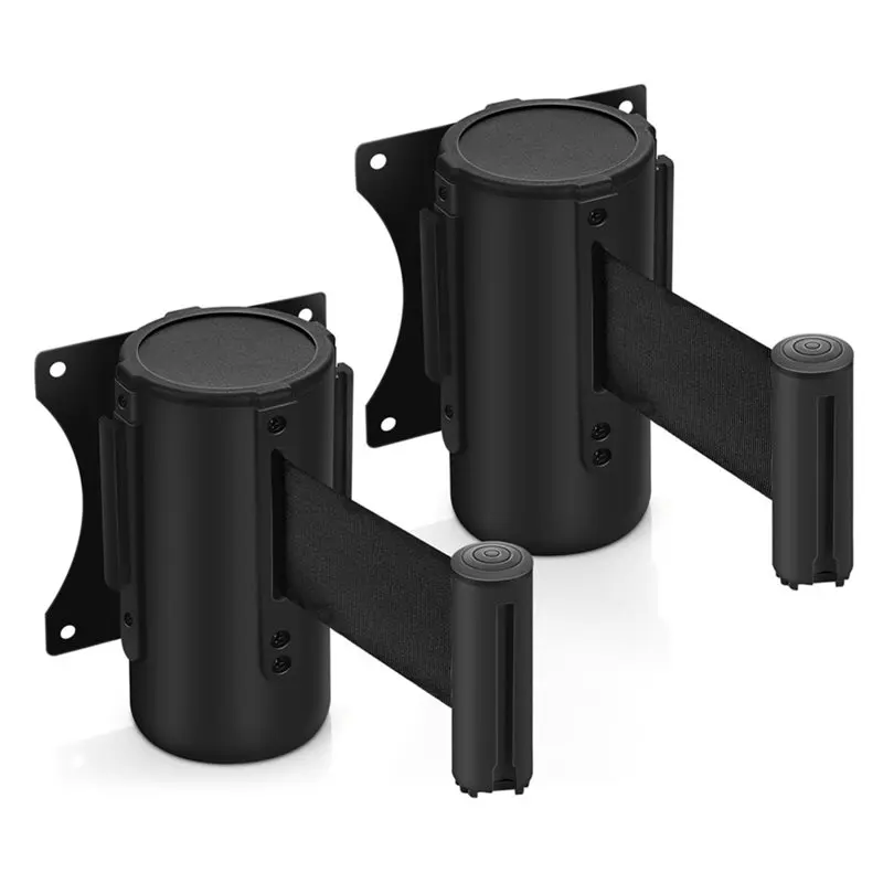 PORK-Wall Barrier With Retractable Belt, 2 Pack Wall Mounted For Retail Stores, For Crowd Control