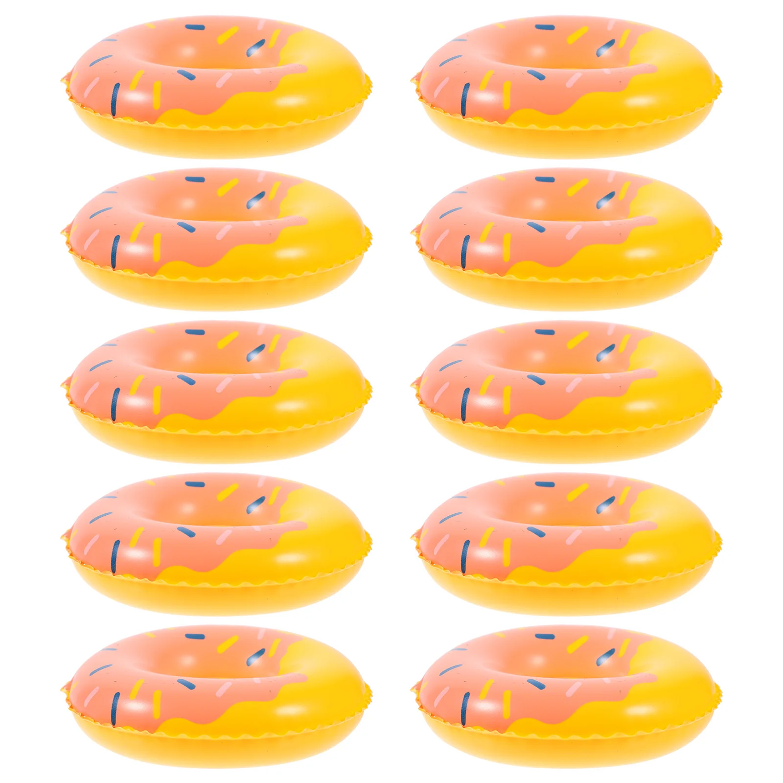

10 Pcs Mini Swimming Rings Realistic Colors Pool Party Toys Donut Shape Decorative Ornaments for House Miniature
